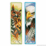 Vervaco Bookmark cross stitch kit "Eagle & owl set of 2", counted, DIY Model