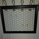 Rustic Farmhouse Chicken Wire Photo Holder - black frame Model