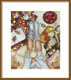 DIY Cross stitch kit "Vechornytsia" Cozy Fall Autumn Craft Art Unique Gift Model