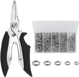 Pack of 201Pcs Fishing Stainless Steel Split Rings 5 Sizes and Plier Set, Split Model