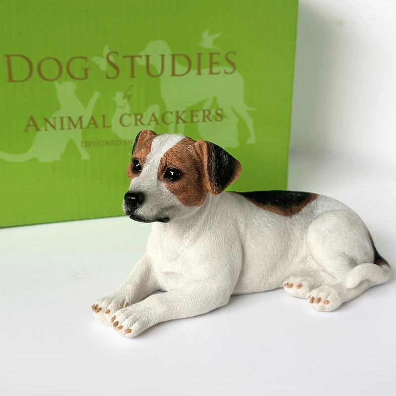 Jack Russell Dog Figurine Realistic Sculpture Ornament Pet Lover Gift Boxed Model