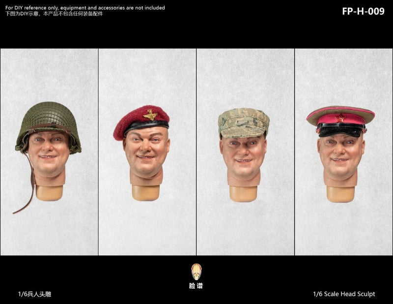 1/6 Model FP-H-009 Smile Bald White Solider Male Man Head Fit 12in Action Figure Model