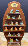Set of 18 Miniature Lenox Wildlife Figurine Thimbles with WSPA Display Shelf Model