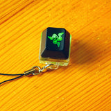 Razer Green Switch Tester Sampler Translucent Black Logo Keycaps Key Chain Model