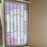 ePBT Skadi PBT Keycap Set Purple & White Keyboard Keycaps QWERTY English Model