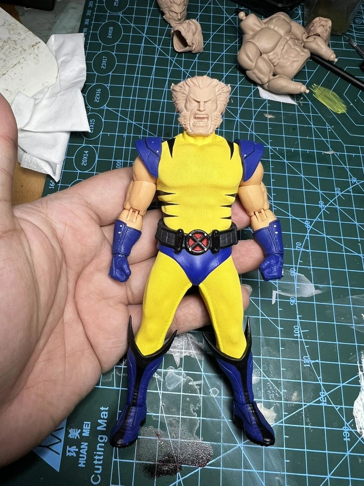 1/6 Scale Unpainted Roar Anime Wolverine Logan Head Carving Model Toys Model