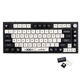 JSJT Key Caps XDA Profile Black and White Keycaps 128 Keys Pattern Set Theme Key Model