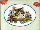 Needle Treasures EyeCatchers Large Count Cross Stitch Kit-Over the Fence-Kitten Model