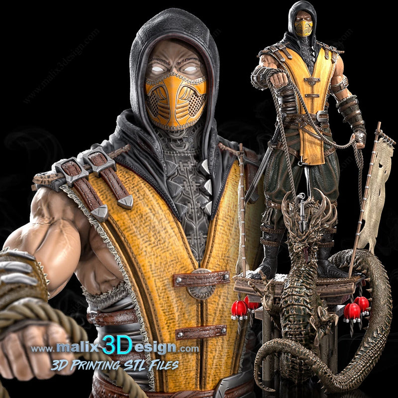 Scorpion Mortal Kombat resin scale model kit unpainted 3d print Model
