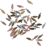 100Pcs Feather Charms Small Alloy Vintage  Feather Charms Tiny Dangle Charm for Charms