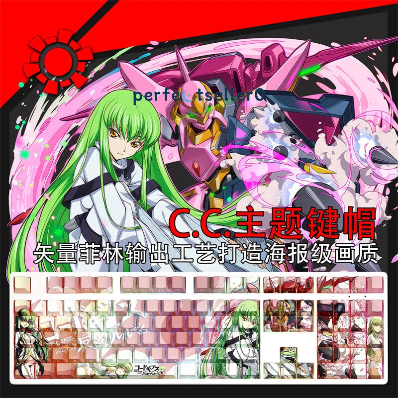 Code Geass Keycap Translucent Side Engraved Cherry MX 108 Keys Gift For Keypads Model