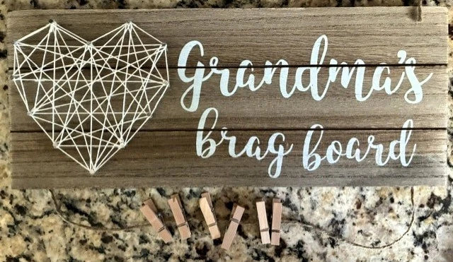 Grandma's brag board, String Art Board Picture Holder 13 inch NIB Model