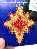 STUNNING! LeeWards THE HOLY STAR Vtg Sequin Bead Christmas DIY Ornament Kit NOS Model
