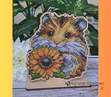 Hamster Cross Stitch Kit on Wooden Base ??Sunny Hamster?? DIY Embroidery Craft Set Model