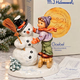 Large Hummel 1073 Making New Friends Signed Skrobek 1st Issue, 1st Snowman MINTY Model