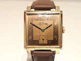 VINTAGE RARE WW2 SQUARE SWISS GOLD PLATED LUXURY MEN'S MECHANICAL WATCH "OPTIMA" Model