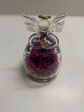 Angel Rose Lighted Angel Figurine Purple Roses LED Decorative Gift w/ Box Model