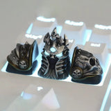 Handmade Lich King Artisan Keycap Set 3pcs Skull Armor MX Mechanical Keyboard Ca Model