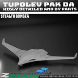 Russian Tupolev PAK-DA Stealth Bomber 1/200 Unpainted Assembly Model 3D Printed Model