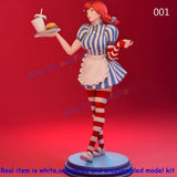 Maid Woman 1/4 Unpainted Model Kit Unassembled 3D Printing 45cmH 001 Version GK Model
