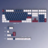 Blue White Red Doubleshot Cherry Profile PBT Keycap Set For ANSI Layout Keeb Model