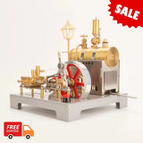 Full Metal Stationary Steam Engine Model Kit & Boiler With Generator Street Lamp Model