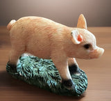 New Country Farm Fairy Garden MINIATURE PINK PIG FIGURINE Resin Shelf Figure 2" Model