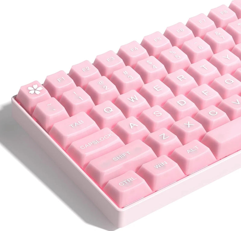 Womier Mechanica Keyboard Keycaps Pink Jade for Cherry Keyboards - T Model