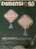 Dimensions  Counted Cross Stitch Kit #8315 Ribbons & Lace Ornaments Set 1984 Model