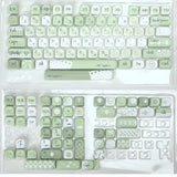 Little Happiness White Green Cute MOA PBT Dye Subs Keycap Set Model