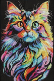 Cross Stitch Kit ~ Design Works Colorful Cat Close-Up Portrait #DW3570 Model