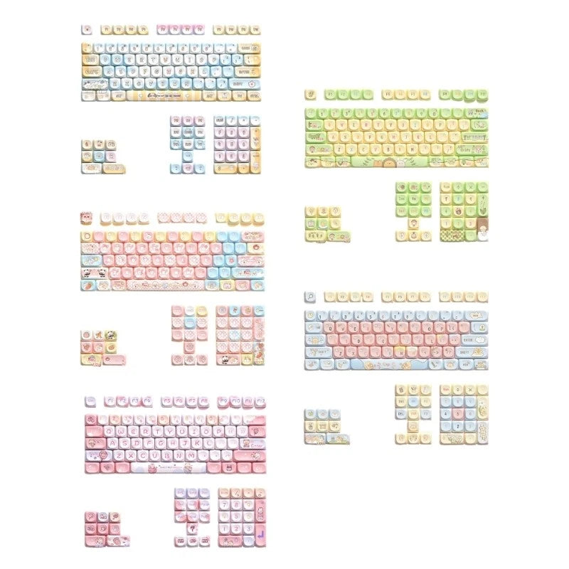 MCA Height Cartoon Animal Keycap Set for Mechanical Keyboards 112keys Keycap Model