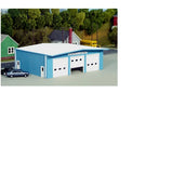 Blue Fire Station Kit HO 1:87 Scale Layout Diorama Building Pikestuff 19 Model