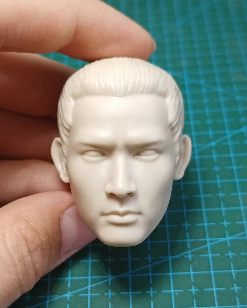 1/6 Scale Unpainted Three Kingdoms Zhao Yun Head Carving Sculpt Model Toys Model