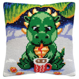 CDA stamped cross stitch kit cushion "Hot Chocolate", 40x40cm, DIY Model