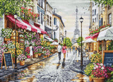 DIY Cross-Stitch Kit Paris Flower Shop Needlepoint Craft Kit Stitching Art Set Model