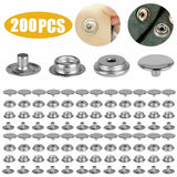 200PCS Metal Heavy Duty Fastener Snap Press Stud Cap Button Base Kit Marine Boat Model