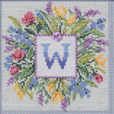 Floral Monogram Cross Stitch Kit Mill Hill 2026 Buttons & Beads Spring MH142616 Model