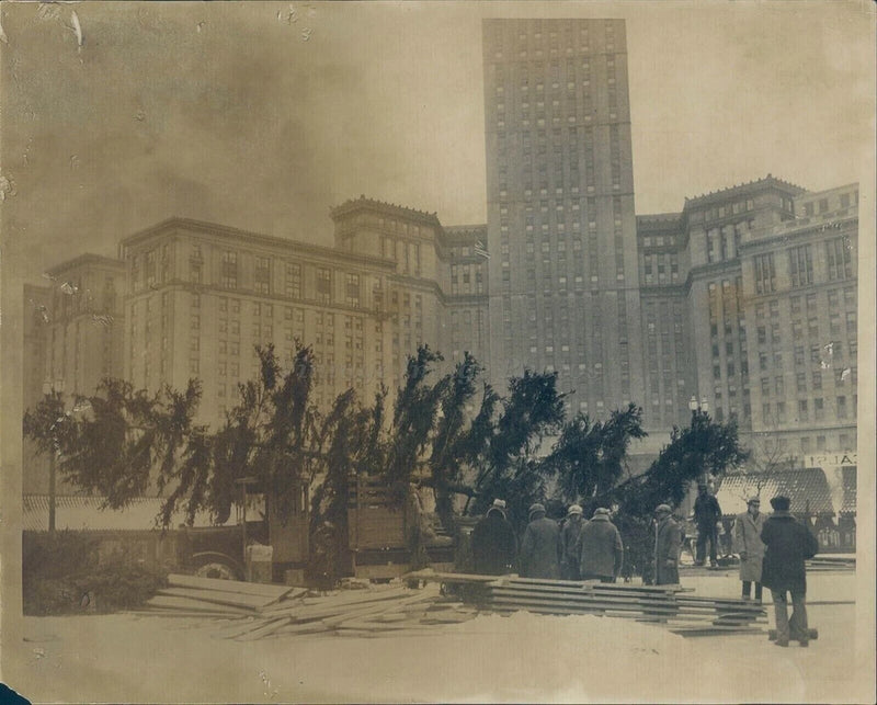 1932 Press People Destruction Tree Fell Building Outside Boards Photo Model