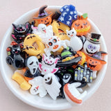 30PCS Cute Halloween Resin Flat Back Ornaments Jewelry Making Manicure Hair Acce Charms