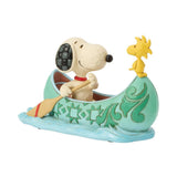 Jim Shore Snoopy and Woodstock in Canoe Peanuts Figurine 6017869 Model