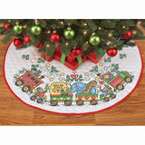 Herrschners? Christmas Toy Shop Tree Skirt Stamped Cross-Stitch Model