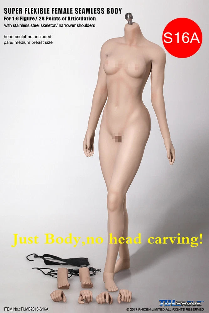 1/6 Seamless Female Body Slim Action Figure TBLeague Pale For 12inch Doll Model Model
