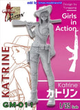 1/35 Katrine Girls in Action Resin Figure Assembly Model GM-011 Model