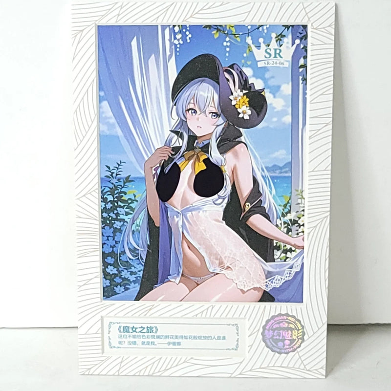 Elaina Beach White Flower`s Waifu Card Anime Girl Wall Art Oversized Board A5 Model