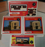 (4) Plasticville 0700 0550 0400 Add A Floor 2 Banks Mobile Home Building Kits Model