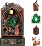 DIY Book Nook Kit Dark Witches 3D Miniature House Puzzle LED Drawer 410pcs Model