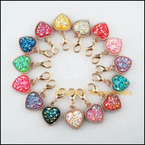 15pc KC Gold Heart Flower Resin Charms Pendant Lobster Claw 15.5x18.5mm Findings Charms