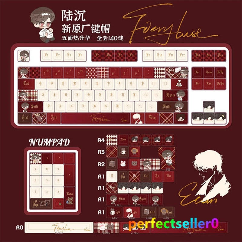 Light and Night Evan PBT Keycap Cherry MX 138 Keys Red Sublimation For Keyboards Model