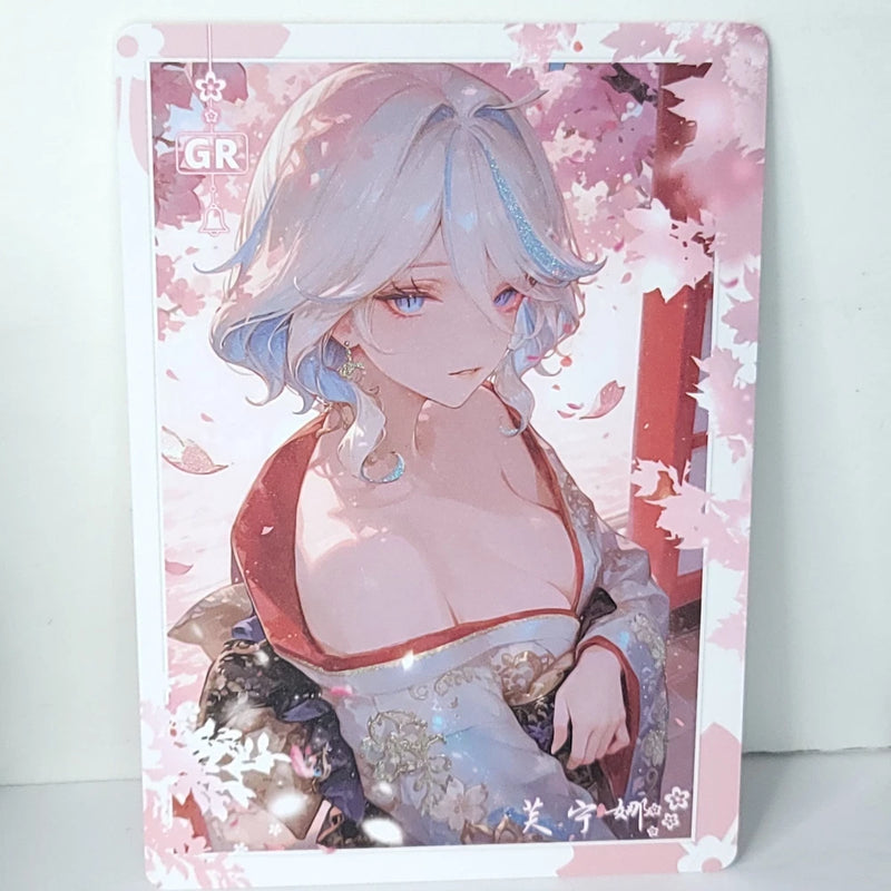 Furina Cherry Blossoms Waifu Card Anime Girl Wall Art Oversized Board A5 Model